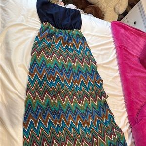 Colorful Chevron Maxi Dress